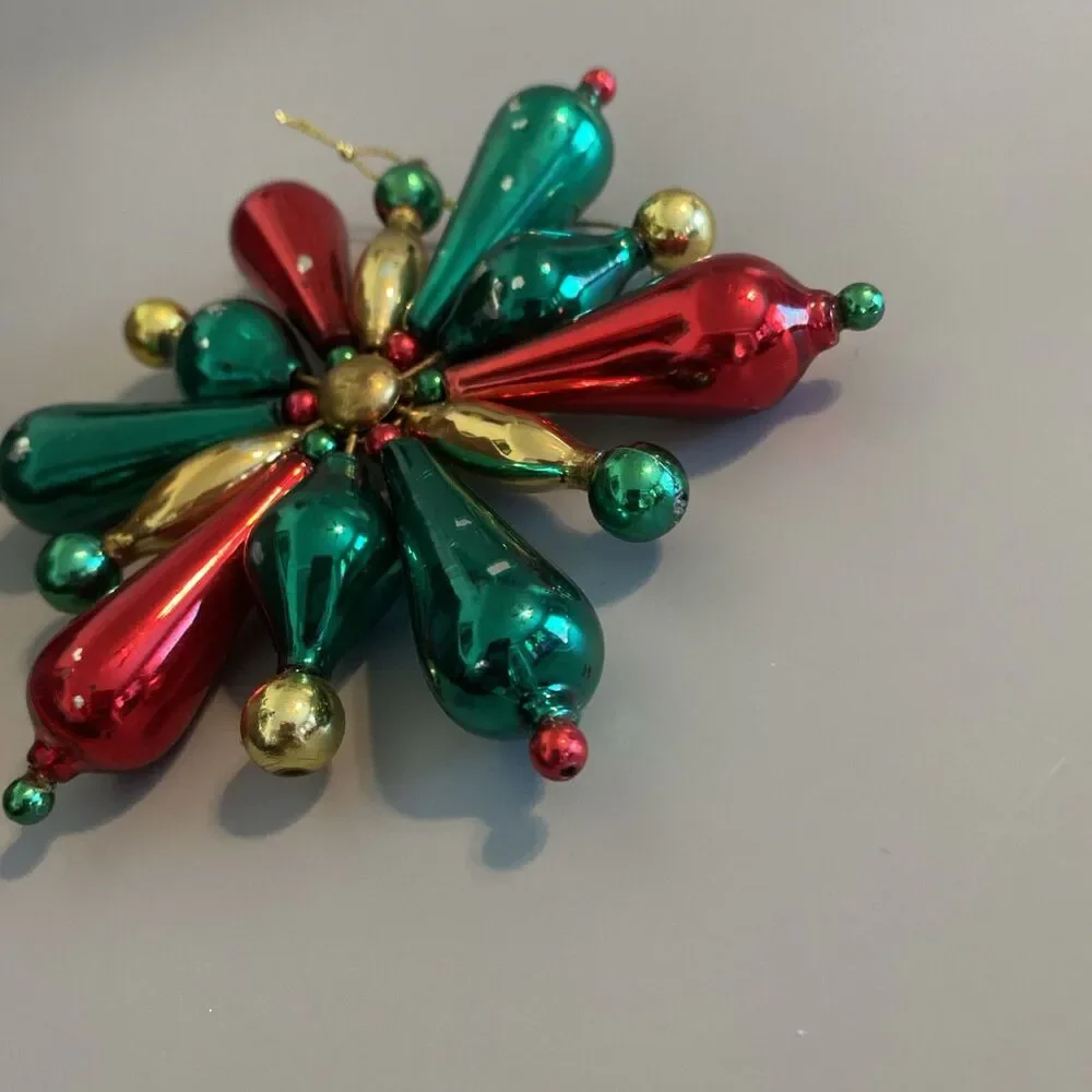 Vintage Christmas Ornament Starburst Snowflake 5.5